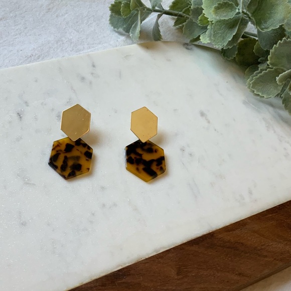 Jewelry - The Sophia - Geometric Acrylic Tortoise Earrings